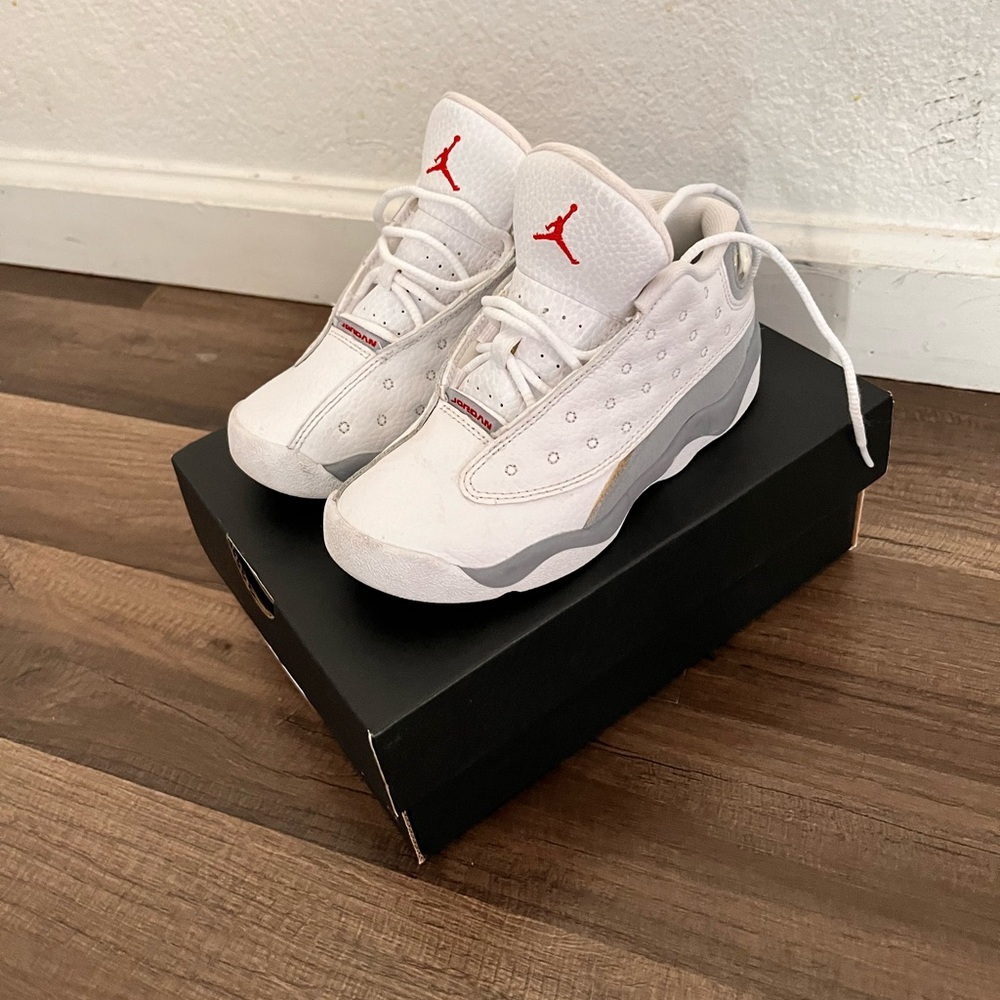Jordan White Sneakers with Chunky Silhouette and Red Jumpman Logo